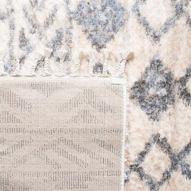 Safavieh Berber 8' x 10' Shag Rug in Cream and Navy
