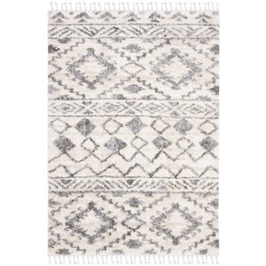 Safavieh Berber 8' x 10' Shag Rug in Cream and Navy