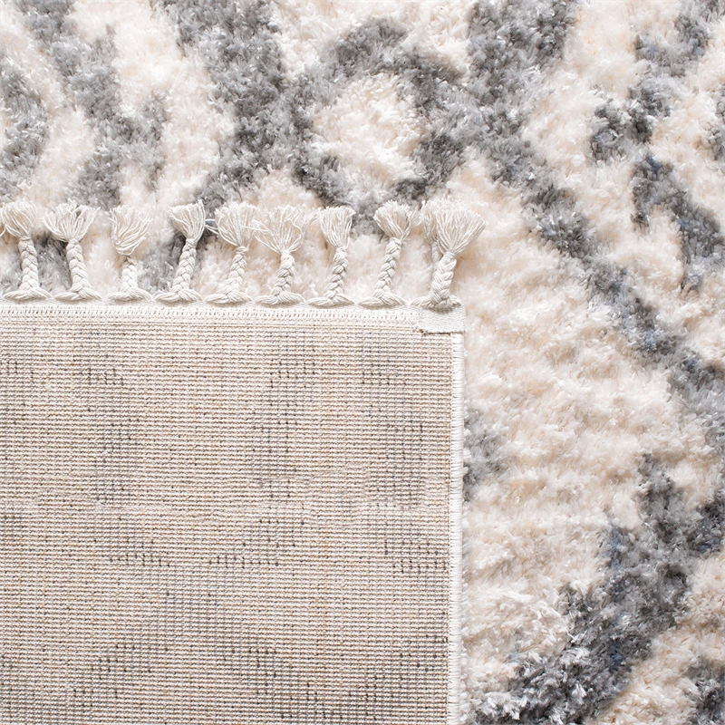 Safavieh Berber 8' x 10' Shag Rug in Cream and Gray