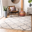 Safavieh Berber 9' x 12' Shag Rug in Cream and Gray