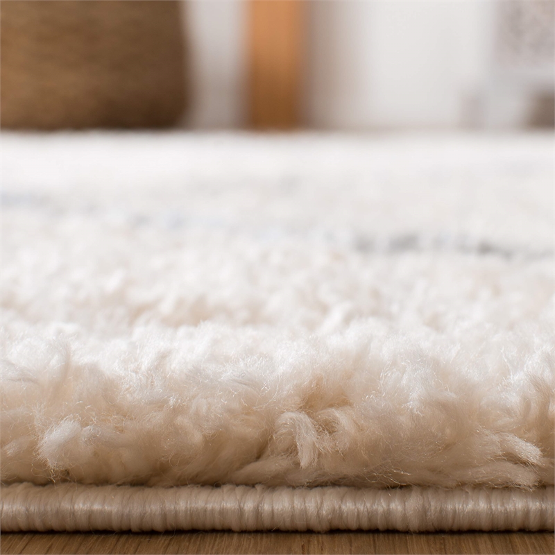 Safavieh Berber 9' x 12' Shag Rug in Cream and Gray