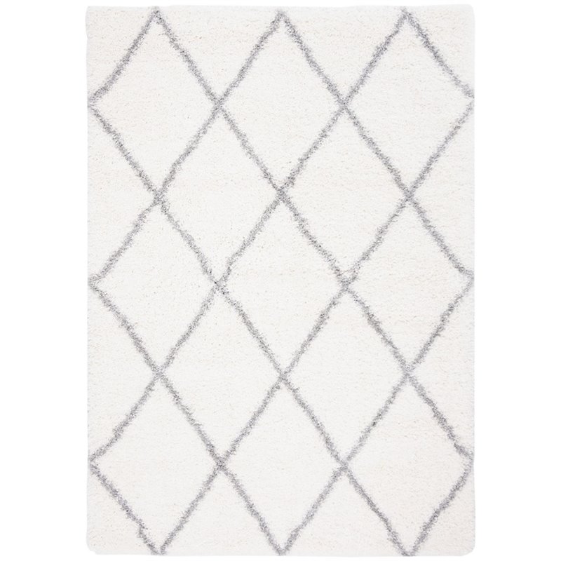 Safavieh Fontana 4' x 6' Shag Rug in Cream and Gray