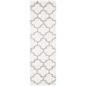 Safavieh Fontana 2'3&quot x 8' Shag Runner Rug in Cream and Gray