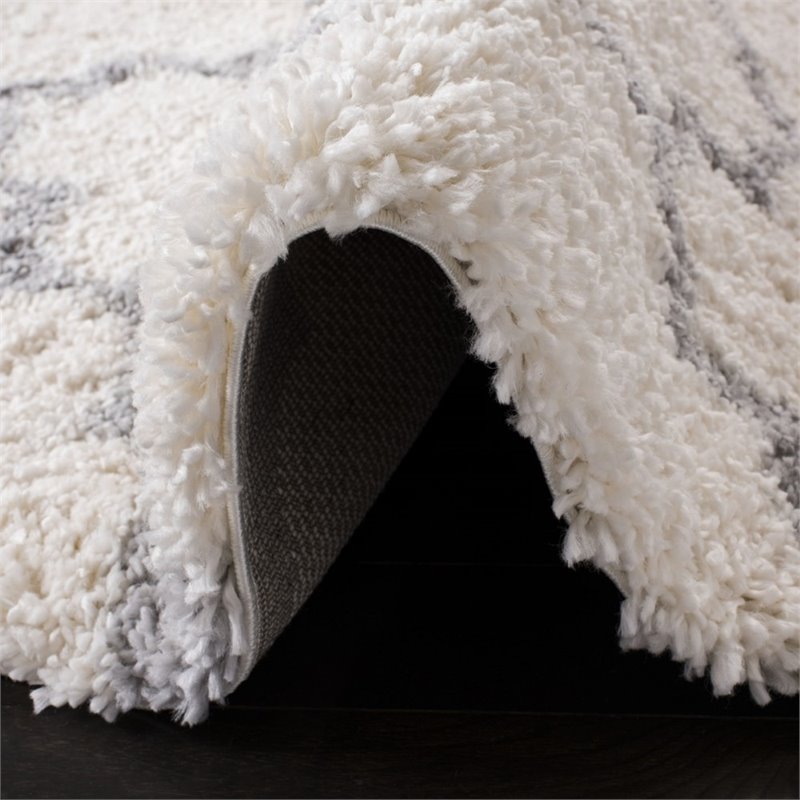 Safavieh Fontana 9' x 12' Shag Rug in Cream and Gray