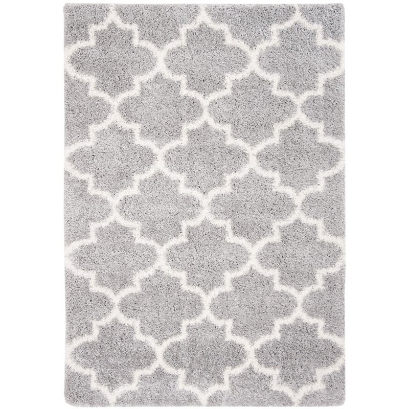 Safavieh Fontana 4' x 6' Shag Rug in Gray and Cream