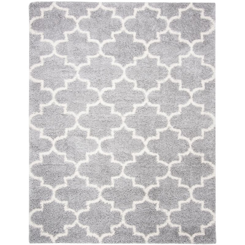 Safavieh Fontana 8' x 10' Shag Rug in Gray and Cream
