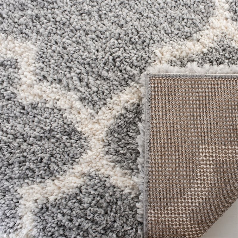 Safavieh Fontana 9' x 12' Shag Rug in Gray and Cream