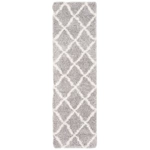 Safavieh Fontana 2'3&quot x 8' Shag Runner Rug in Gray and Cream
