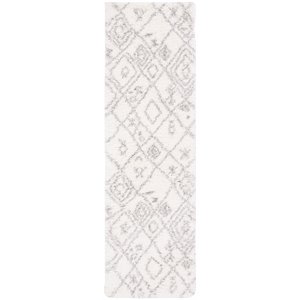 Safavieh Fontana 2'3&quot x 8' Shag Runner Rug in Cream and Gray