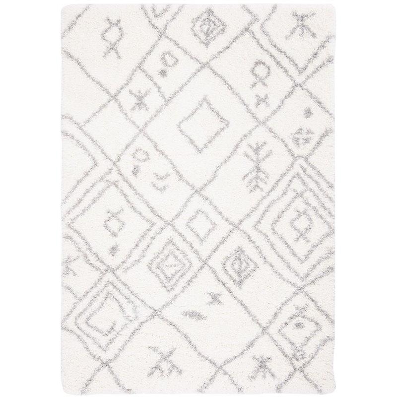 Safavieh Fontana 4' x 6' Shag Rug in Cream and Gray