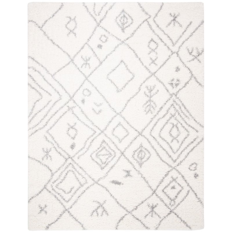 Safavieh Fontana 9' x 12' Shag Rug in Cream and Gray