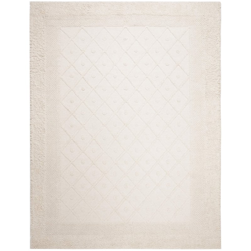 Safavieh Kenya 9' x 12' Hand Knotted Wool Rug in Ivory