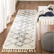 Safavieh Pro Lux 2' x 8' Shag Runner Rug in Cream and Blue