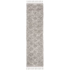 Safavieh Pro Lux 2' x 8' Shag Runner Rug in Gray and Cream