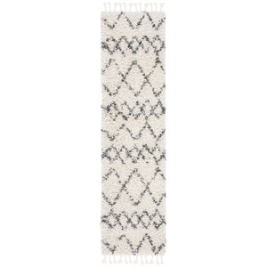 Safavieh Pro Lux 2' x 8' Shag Runner Rug in Cream and Blue