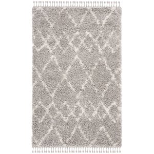 Safavieh Pro Lux 4' x 6' Shag Rug in Gray and Cream