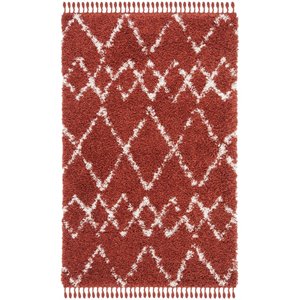 Safavieh Pro Lux 5' x 8' Shag Rug in Rust and Creme