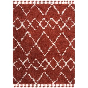 Safavieh Pro Lux 8' x 10' Shag Rug in Rust and Creme