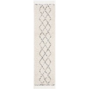 Safavieh Pro Lux 2' x 8' Shag Runner Rug in Cream and Blue