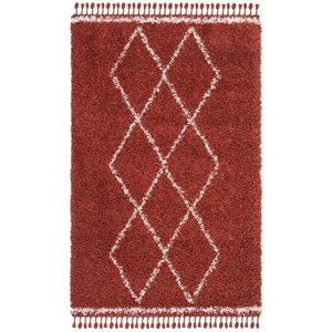 Safavieh Pro Lux 4' x 6' Shag Rug in Rust and Creme