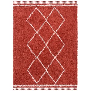 Safavieh Pro Lux 8' x 10' Shag Rug in Rust and Creme