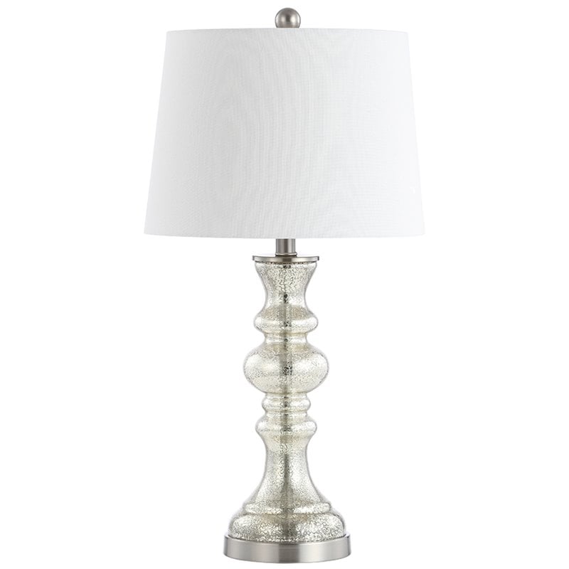Safavieh Jaiden Glass Table Lamp in Silver and Ivory