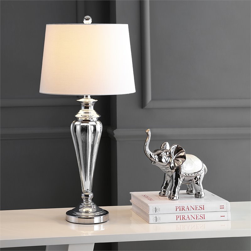 Safavieh Trent Glass Table Lamp in Silver