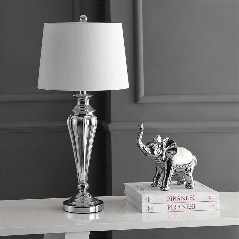 Safavieh Trent Glass Table Lamp in Silver