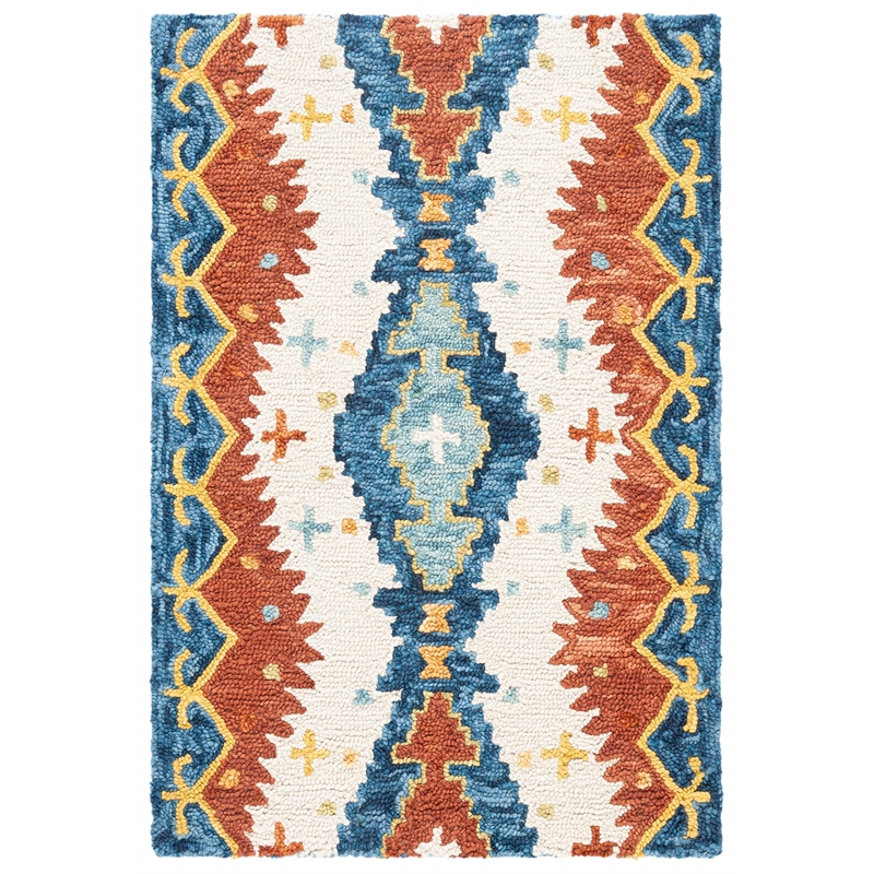 Safavieh Aspen 3' x 5' Hand Tufted Wool Rug in Ivory and Blue