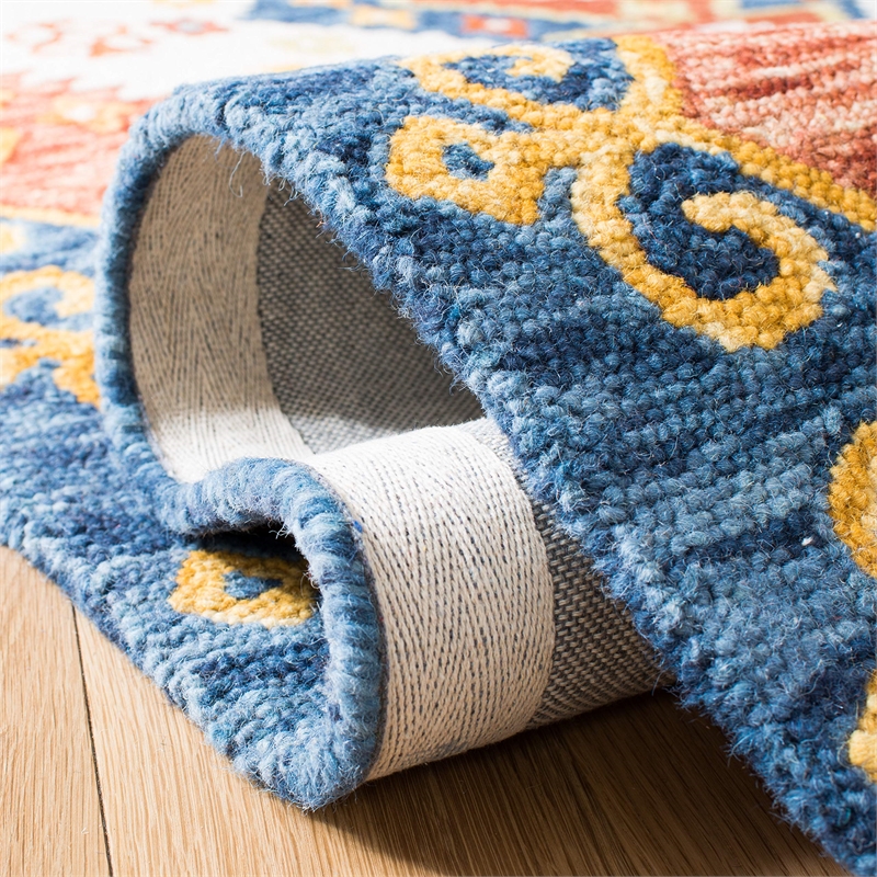 Safavieh Aspen 3' x 5' Hand Tufted Wool Rug in Ivory and Blue