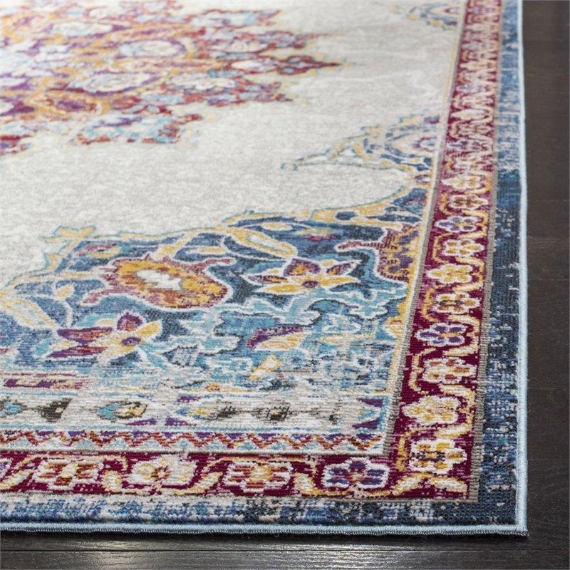 Safavieh Aria 2' x 8' Runner Rug in Ivory and Navy