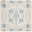 Safavieh Blossom 6' Square Hand Tufted Wool Rug in Silver and Blue