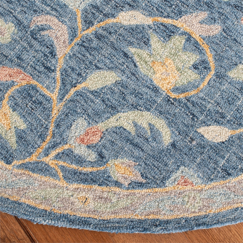 Safavieh Blossom 4' x 6' Hand Tufted Wool Rug in Navy