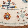 Safavieh Blossom 6' Round Hand Tufted Wool Rug in Blue and Ivory