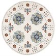 Safavieh Blossom 6' Round Hand Tufted Wool Rug in Blue and Ivory