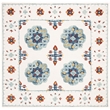 Safavieh Blossom 6' Square Hand Tufted Wool Rug in Blue and Ivory