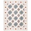 Safavieh Blossom 8' x 10' Hand Tufted Wool Rug in Blue and Ivory