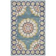 Safavieh Blossom 4' x 6' Hand Tufted Wool Rug in Blue and Gold