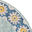 Safavieh Blossom 6' Round Hand Tufted Wool Rug in Blue and Gold