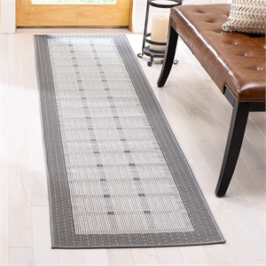 Safavieh Bermuda 2' x 8' Runner Rug in Gray and Ivory