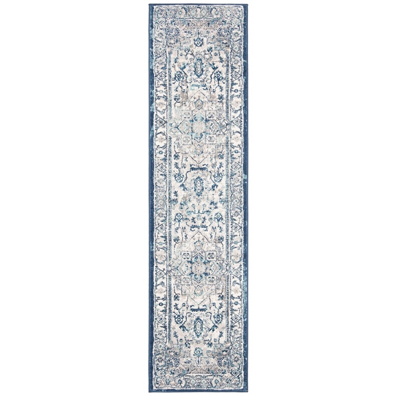 Safavieh Brentwood 2' x 6' Runner Rug in Light Gray and Blue