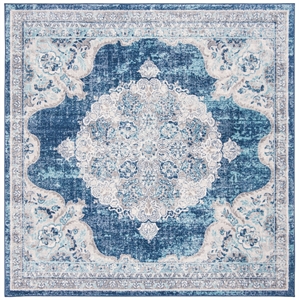 Safavieh Brentwood 6'-7&quot x 6'-7&quot Jute Power Loomed Rug in Navy / Ivory