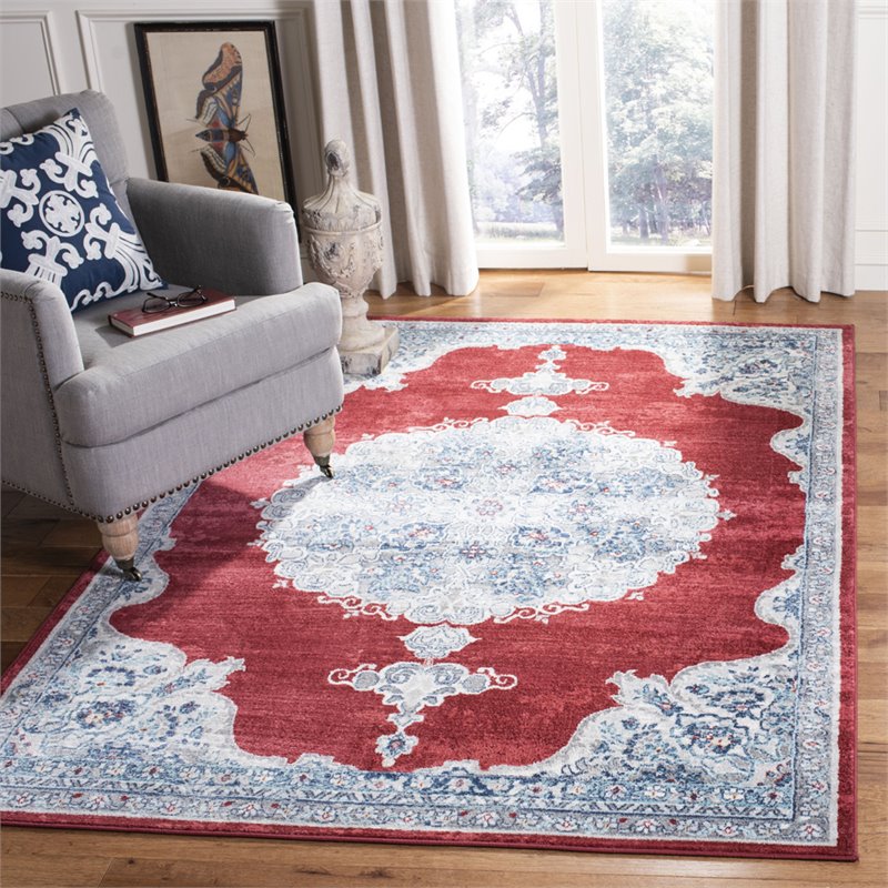 Safavieh Brentwood 3' x 5' Rug in Red and Ivory