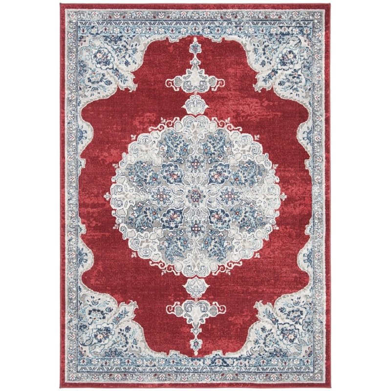 Safavieh Brentwood 3' x 5' Rug in Red and Ivory