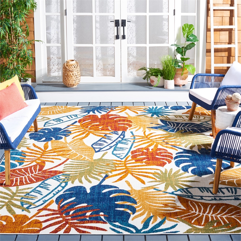 Safavieh Cabana 9' x 12' Rug in Creme and Red