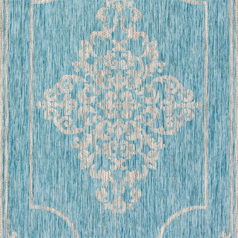 Safavieh Courtyard 8' x 11' Rug in Aqua and Gray