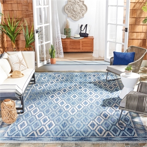 Safavieh Courtyard 9' x 12' Rug in Navy and Gray