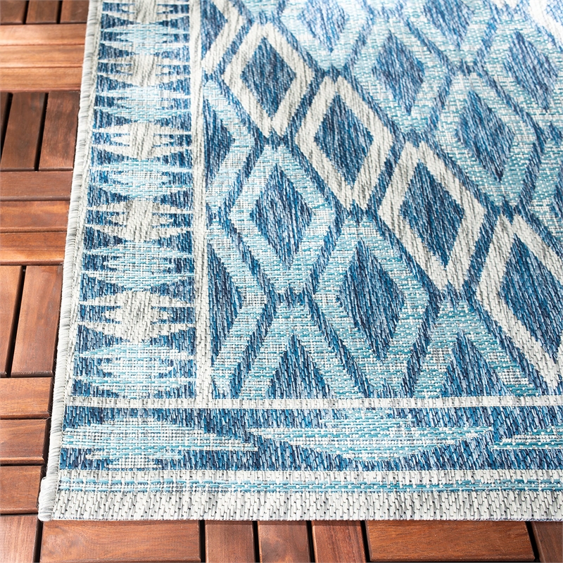Safavieh Courtyard 9' x 12' Rug in Navy and Gray