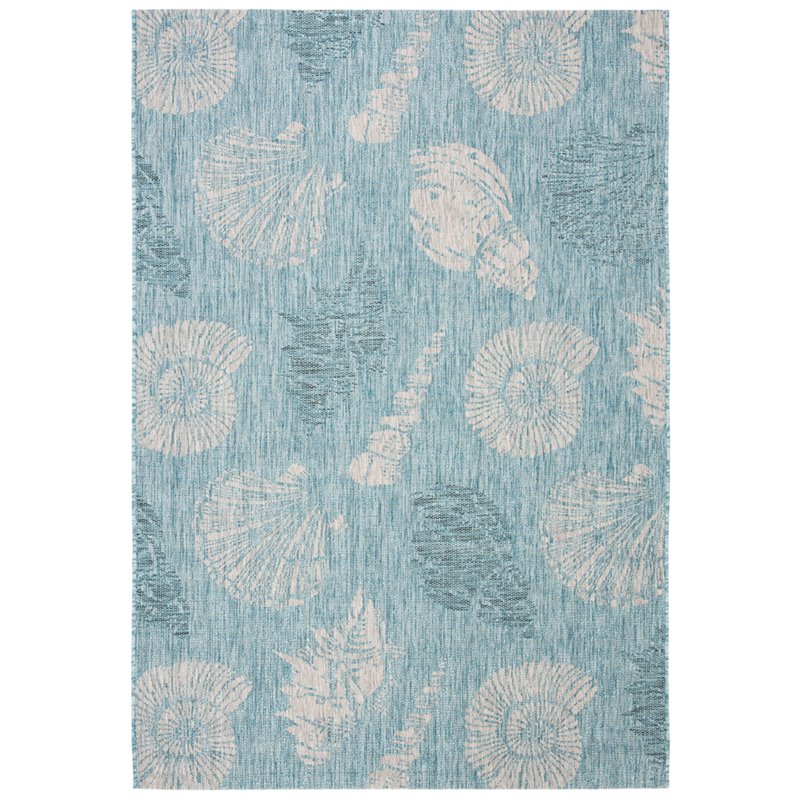 Safavieh Courtyard 9' x 12' Rug in Aqua and Cream
