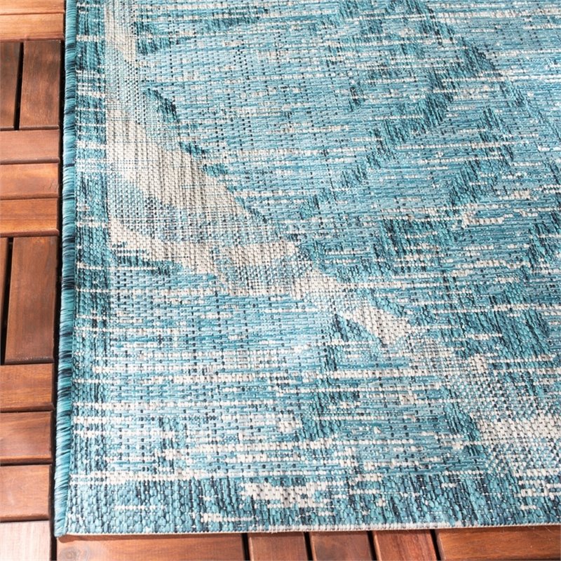 Safavieh Courtyard 9' x 12' Rug in Gray and Aqua
